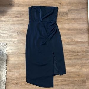 Navy Blue Strapless Dress